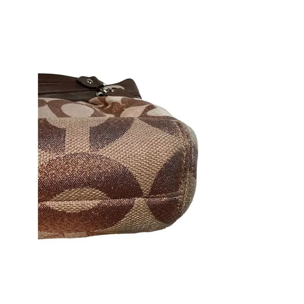Coach Ashley Copper Metallic Signature Shoulder Bag Ashley